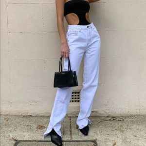 Princess Polly Alabama Jeans - White - size 4 (S)